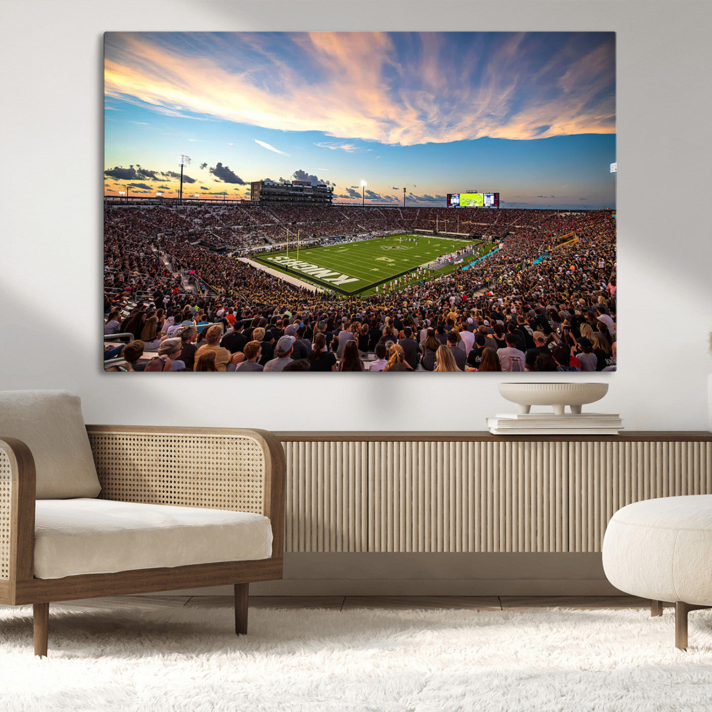 MGV-CV-36X24 - UCF Knights Football Team Print - Orlando FBC Mortgage Stadium Wall Art Canvas Print
