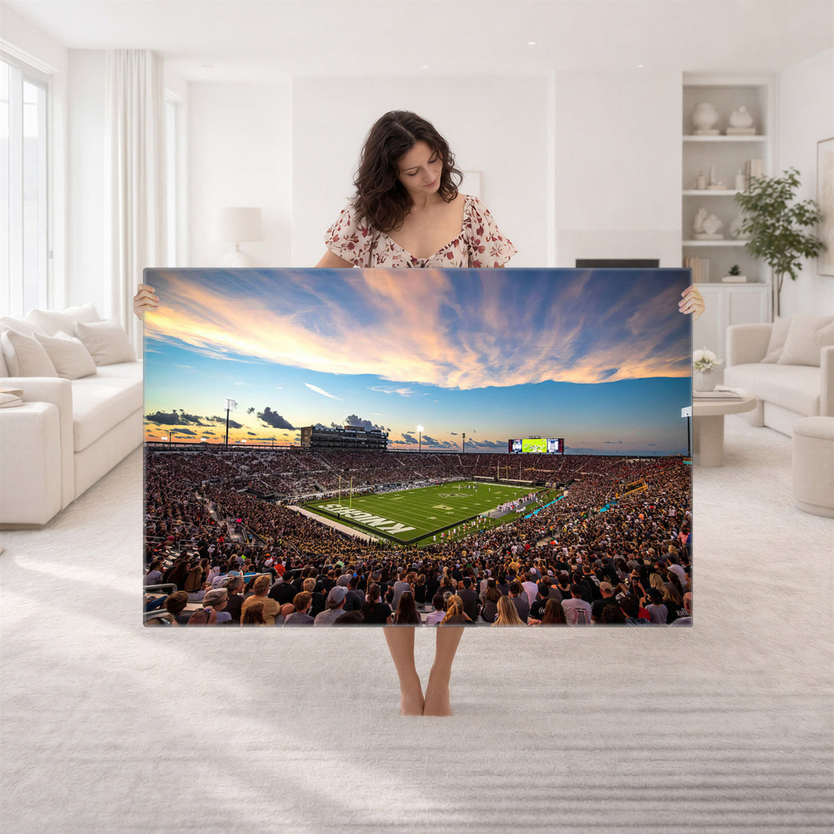 50243-MGV-CV-36X24 - UCF Knights Football Team Print - Orlando FBC Mortgage Stadium Wall Art Canvas Print