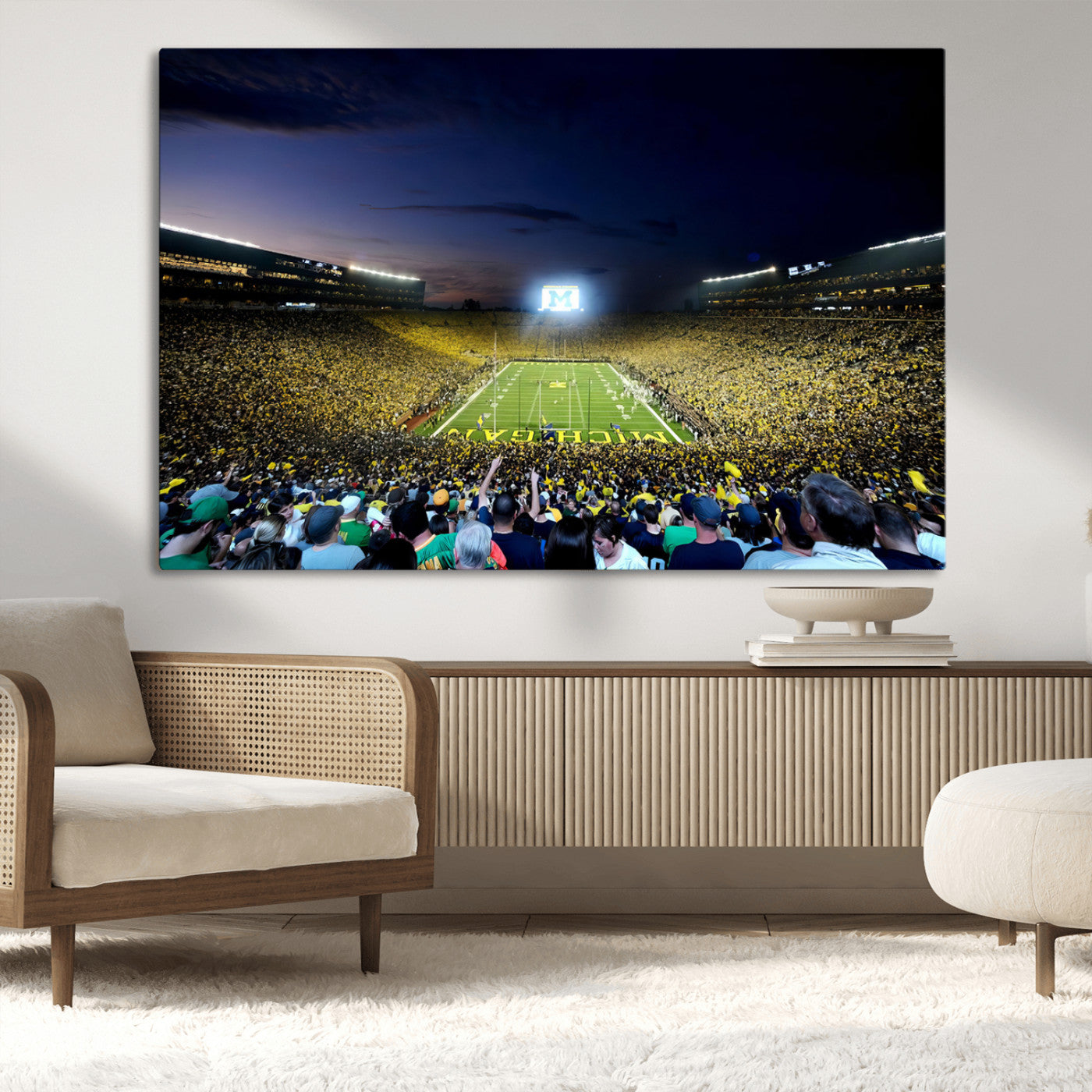 MGV-CV-36X24 - University of Michigan Wolverines Football Team Print - Ann Arbor Michigan Stadium Canvas Print