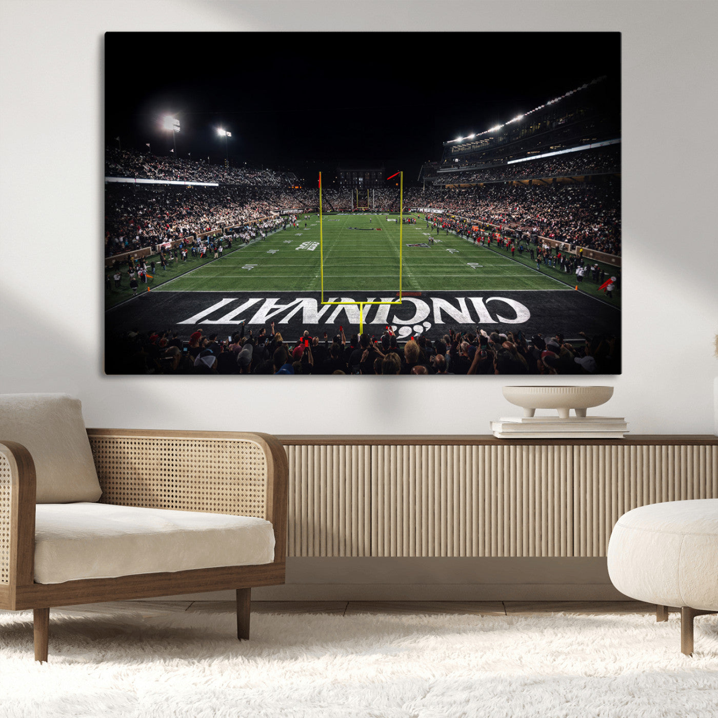 MGV-CV-36X24 - Cincinnati Bearcats Football Team Print - Nippert Stadium Wall Art Canvas Print