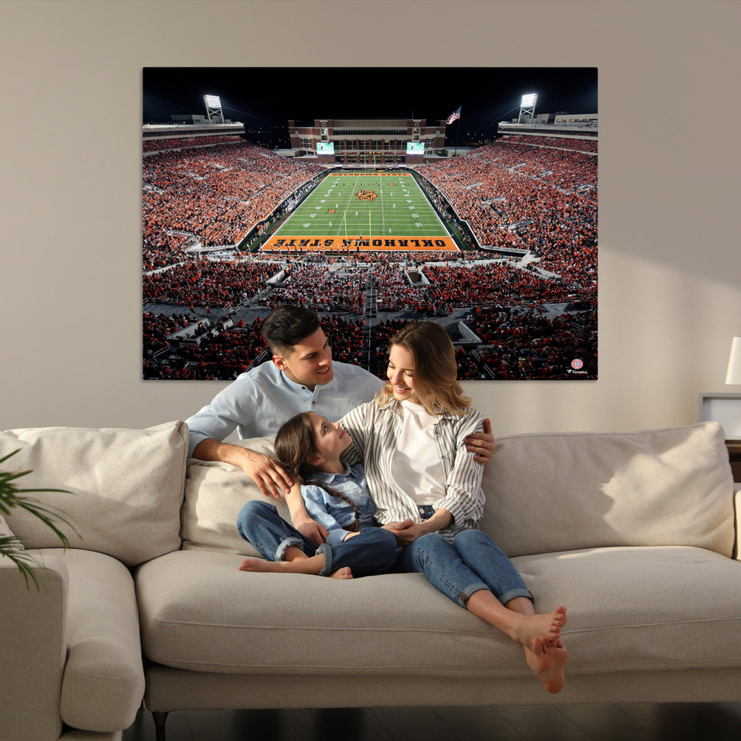 Oklahoma State Cowboys Football Team Print - Stillwater Boone Pickens Stadium Wall Art Canvas Print