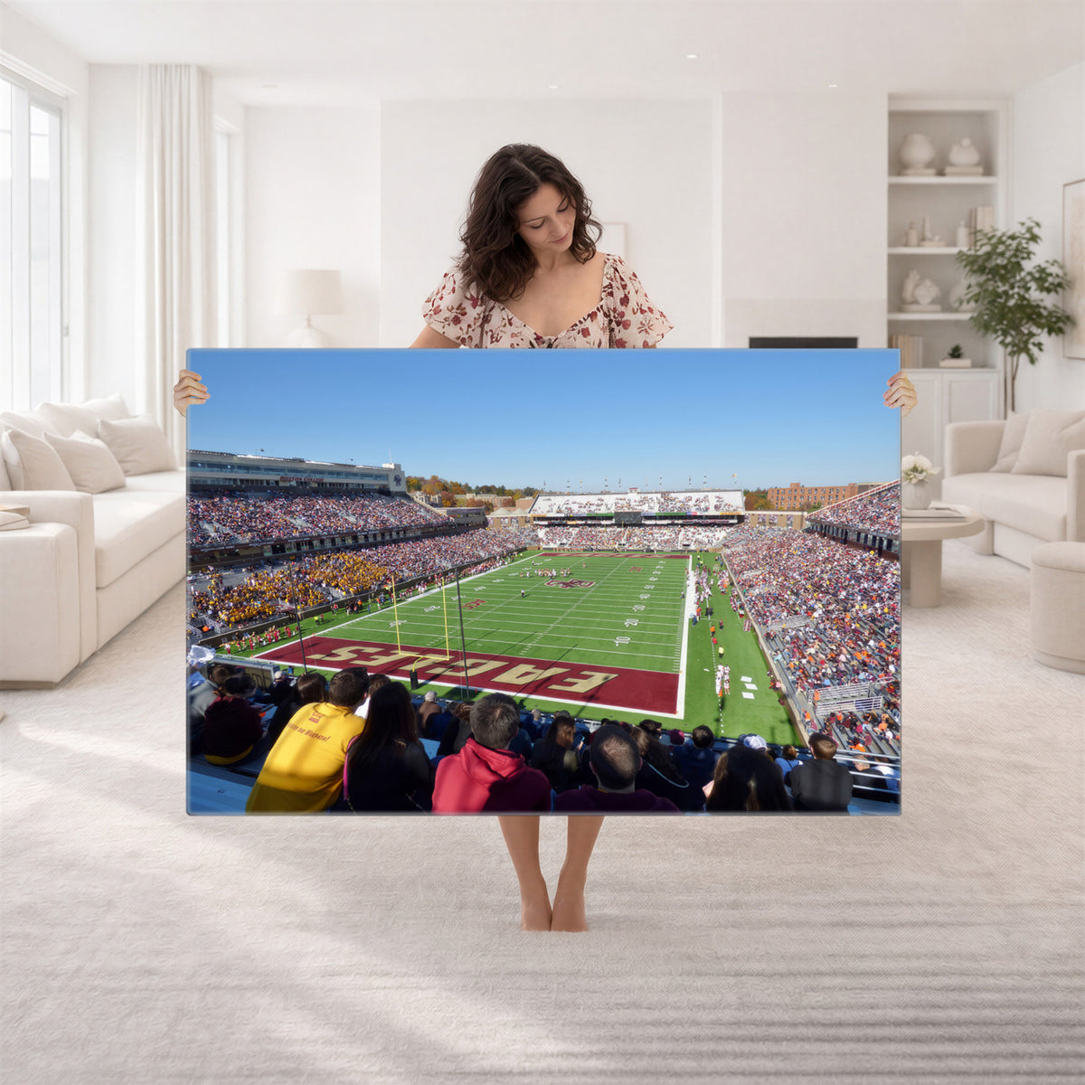 78117-MGV-CV-36X24 - Boston College Eagles Football Team Print - Boston Alumni Stadium Wall Art Canvas Print