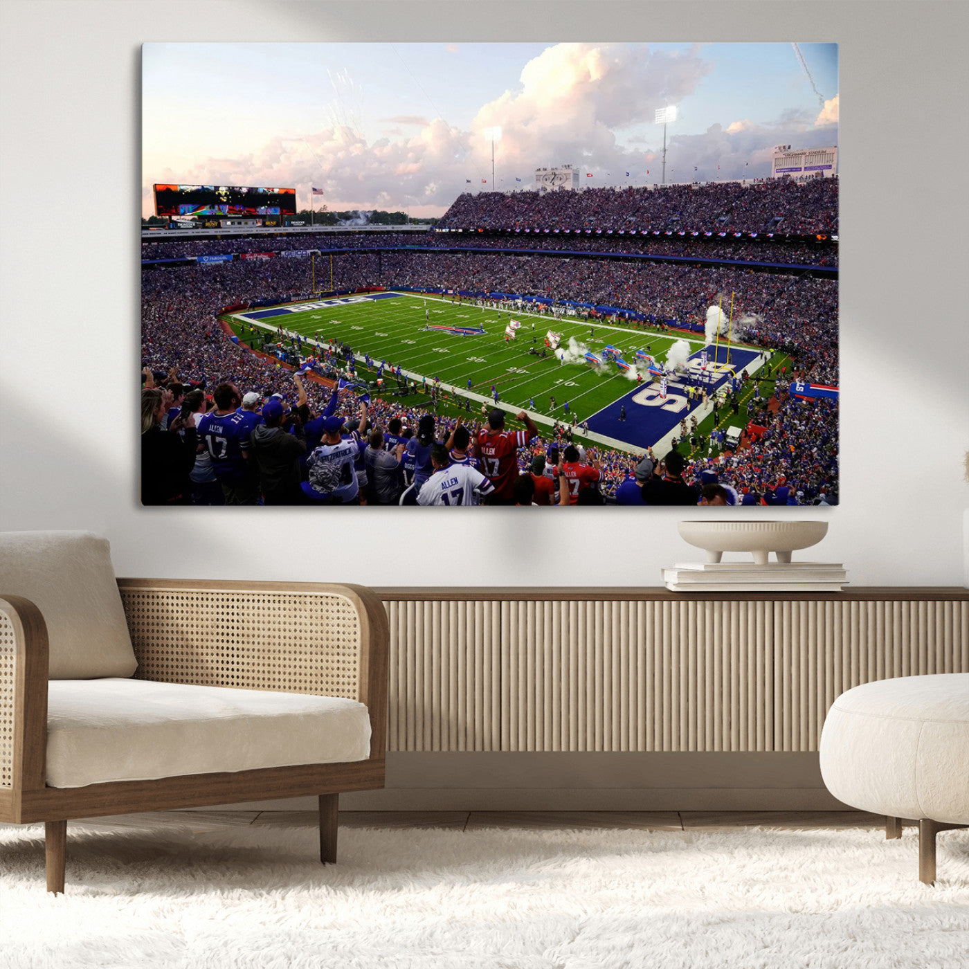 MGV-CV-36X24 - Buffalo Bills Football Team Print - Buffalo Highmark Stadium Wall Art Canvas Print