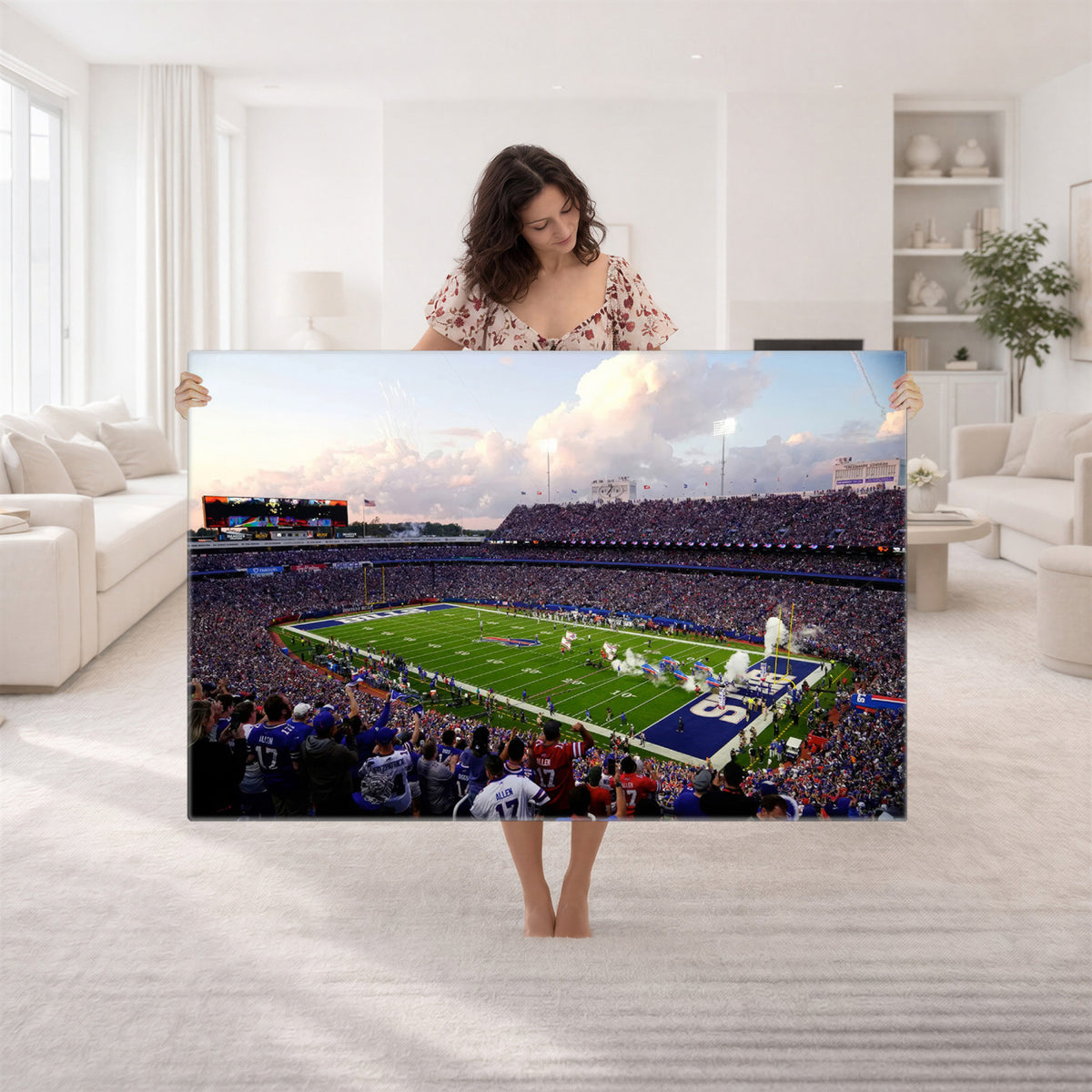64066-MGV-CV-36X24 - Buffalo Bills Football Team Print - Buffalo Highmark Stadium Wall Art Canvas Print