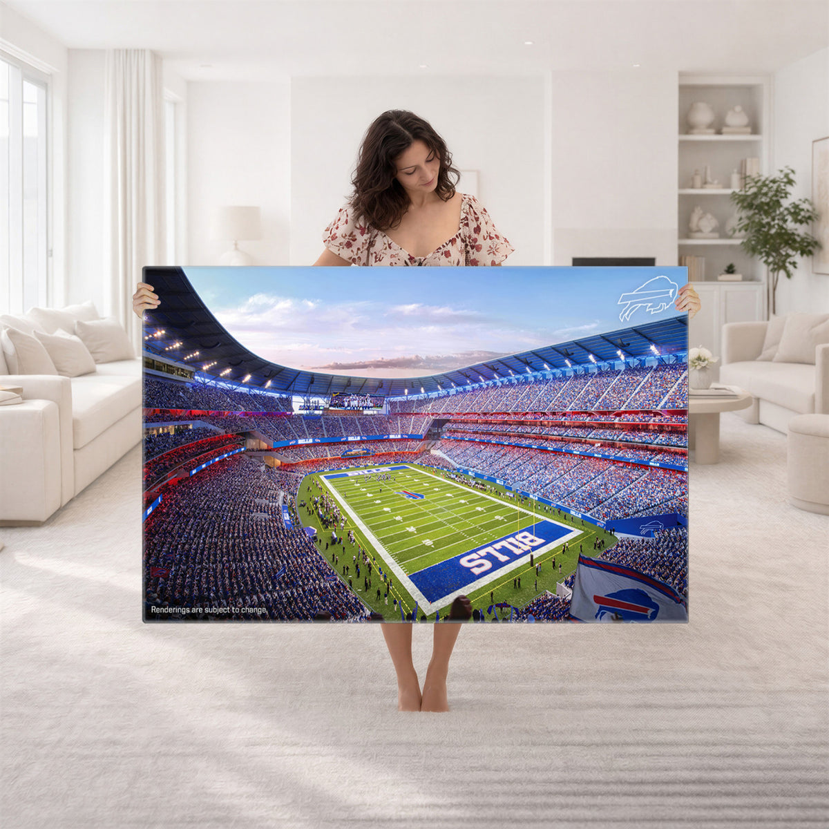 57873-MGV-CV-36X24 - Buffalo Bills Football Team Print Canvas - Buffalo Highmark Stadium Wall Art Canvas Print
