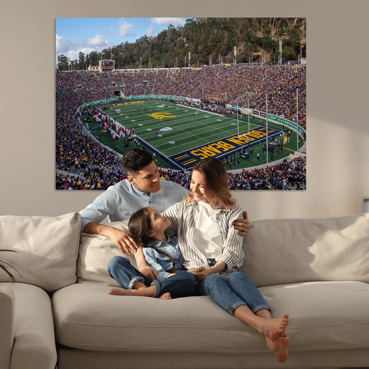38054-MGV-CV-36X24-University of California Golden Bears Football Team Print - Berkeley California Memorial Stadium Art Canvas Print