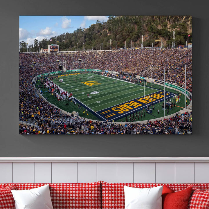 University of California Golden Bears Football Team Print - Berkeley California Memorial Stadium Wall Art Canvas Print