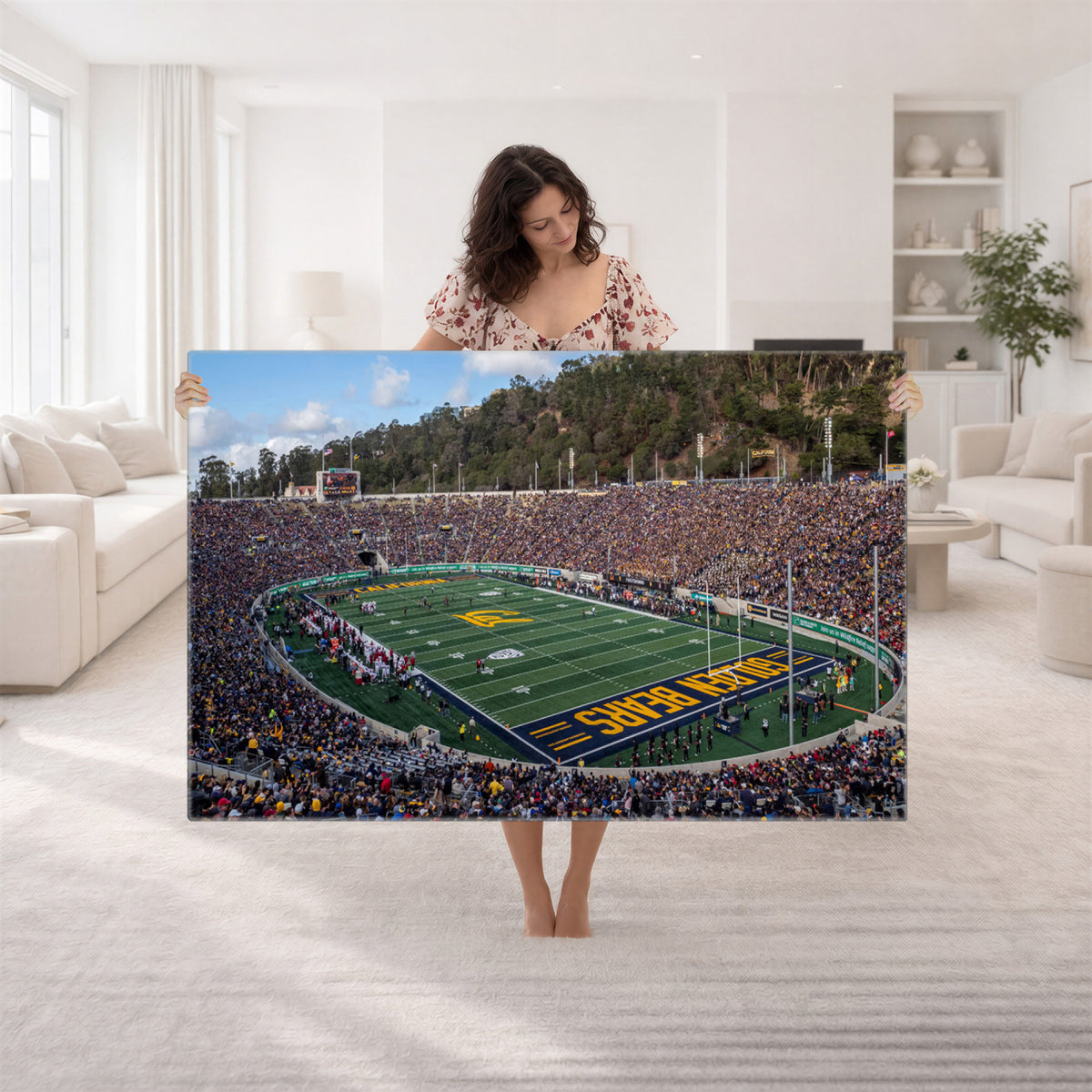 38054-MGV-CV-36X24 - University of California Golden Bears Football Team Print - Berkeley California Memorial Stadium Art