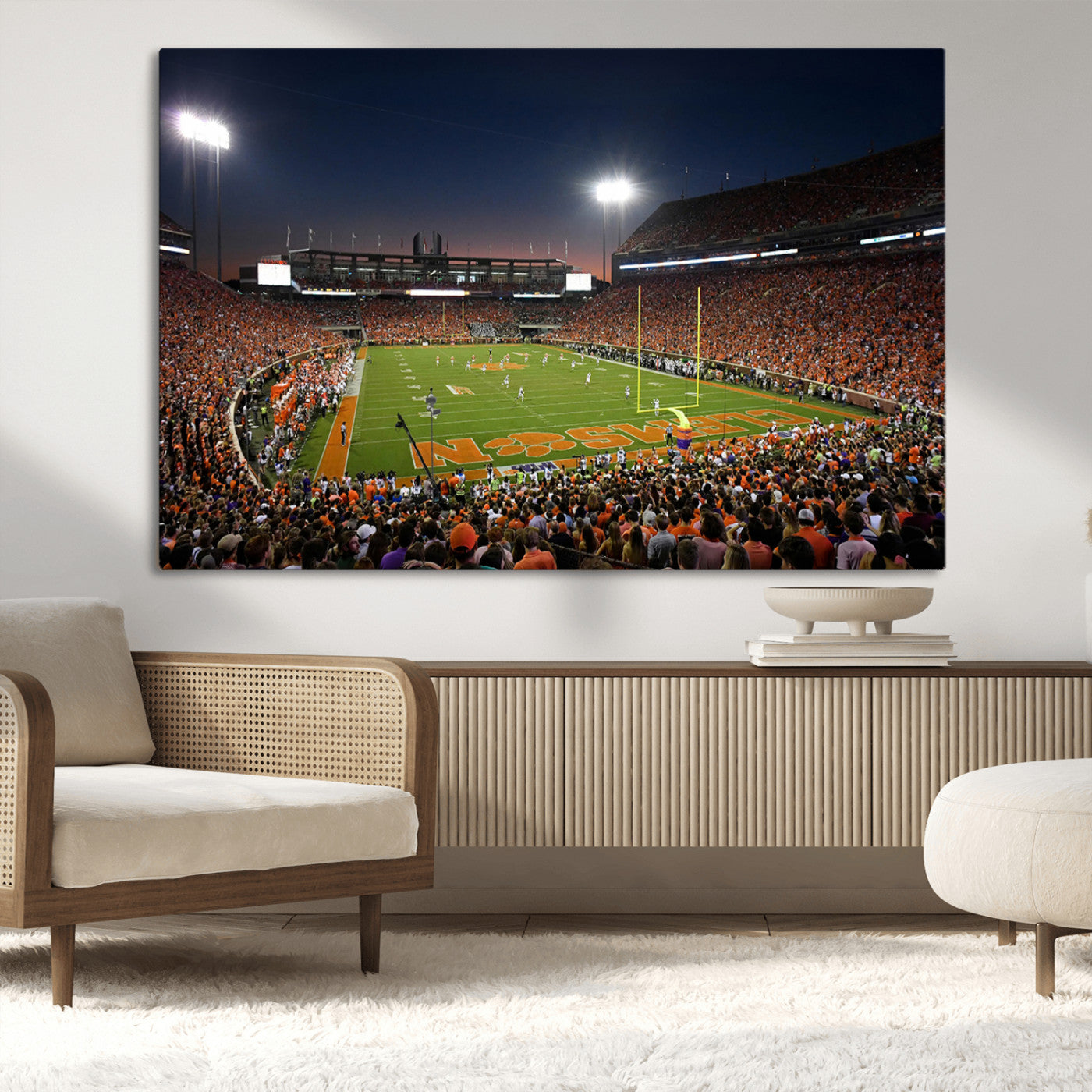 MGV-CV-36X24 - Clemson University Tigers Art Print, Football Team Print - Clemson Memorial Stadium Wall Art Canvas