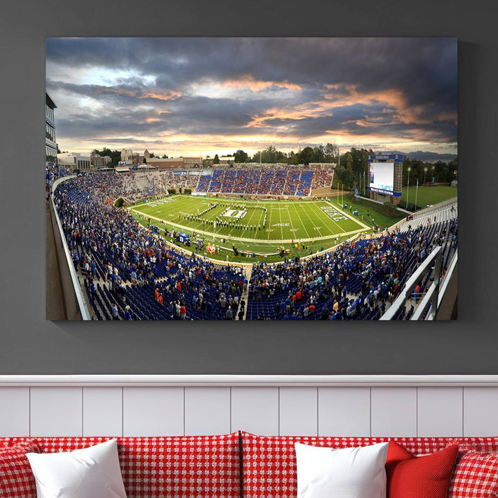 Duke University Blue Devils Football Team Print - Durham Wallace Wade Stadium Wall Art Canvas Print