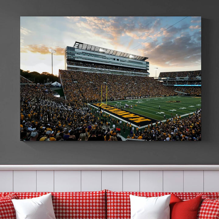 Iowa University Hawkeyes Football Team Print - Iowa City Kinnick Stadium Wall Art Canvas Print