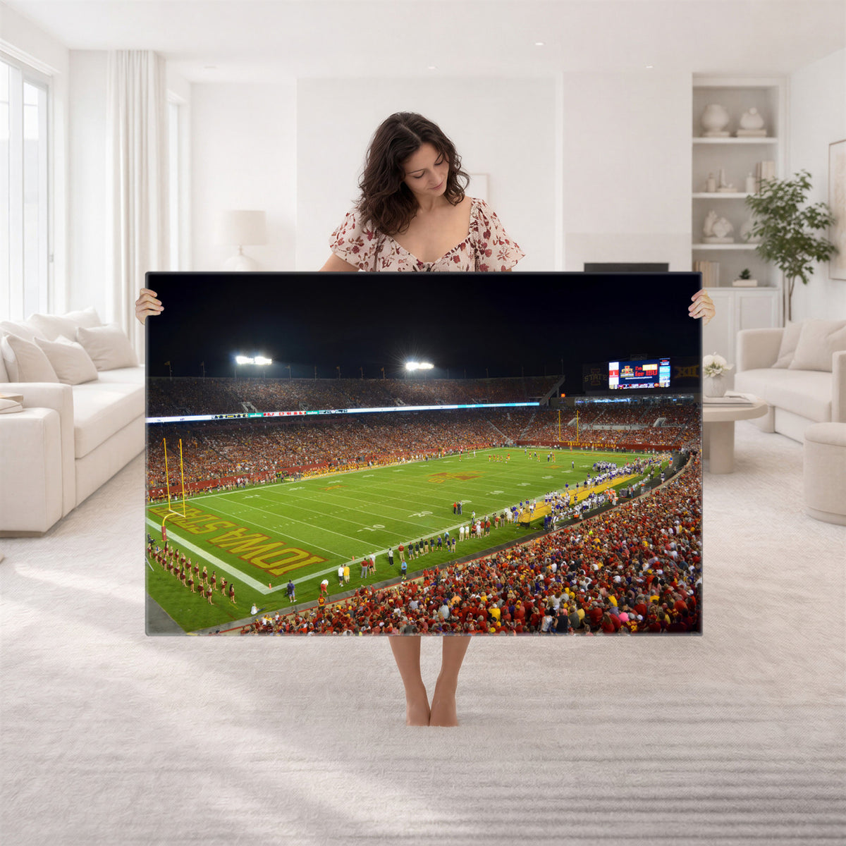 27211-MGV-CV-36X24 - Iowa State University Cyclones Football Team Print, Ames, Extra Large Game Room Wall Decor