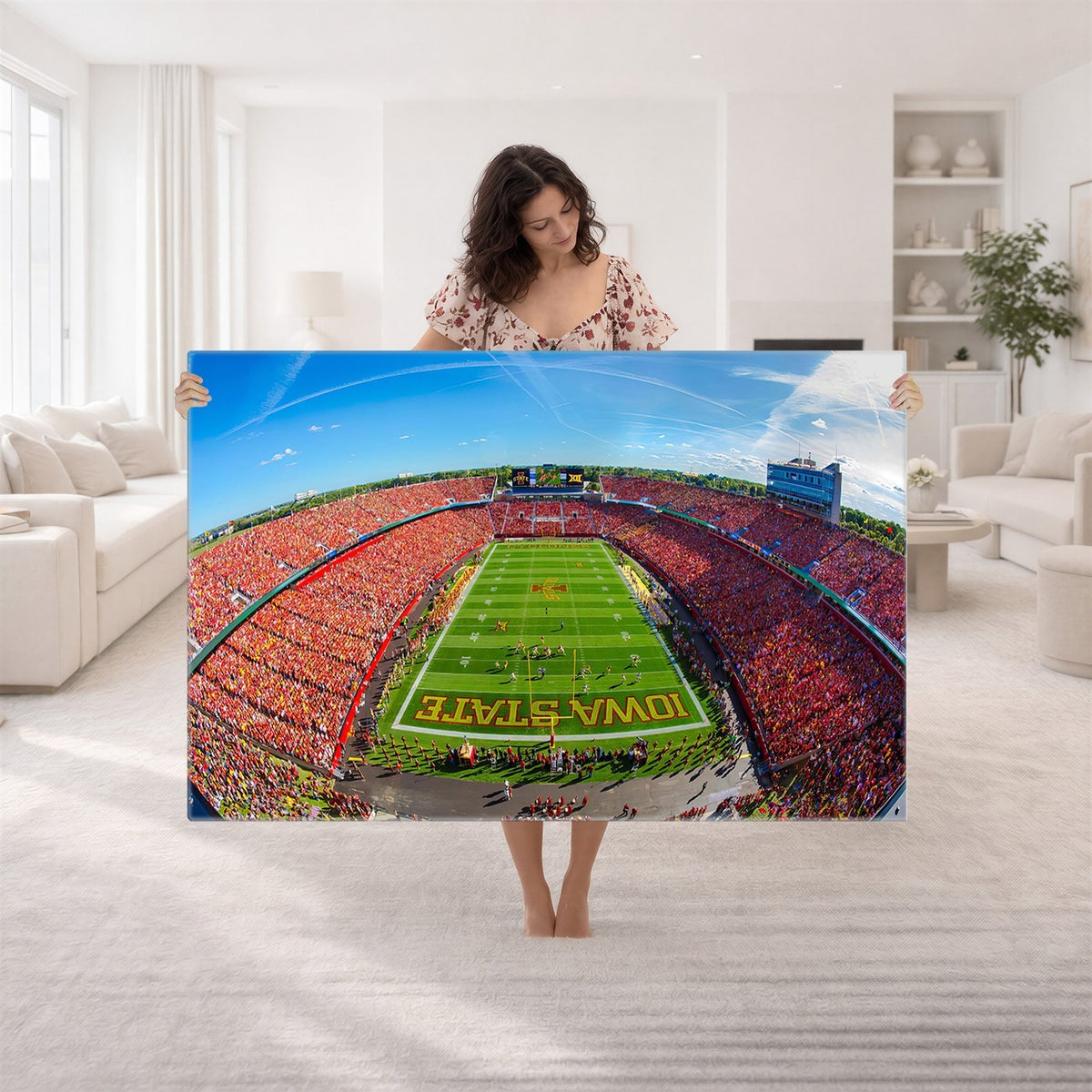 36706-MGV-CV-24X16 - Iowa State University Cyclones Football Team Print, Ames, Framed and Ready to Hang