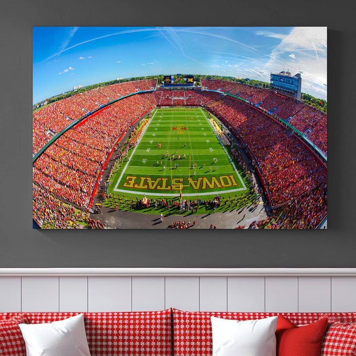 Iowa State University Cyclones Football Team Print - Ames Jack Trice Stadium Wall Art Canvas Print