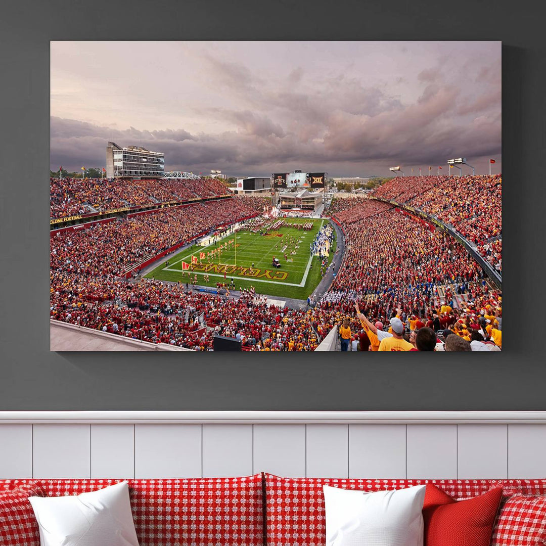 Iowa State University Cyclones Football Team Print - Ames Jack Trice Stadium Wall Art Canvas Print