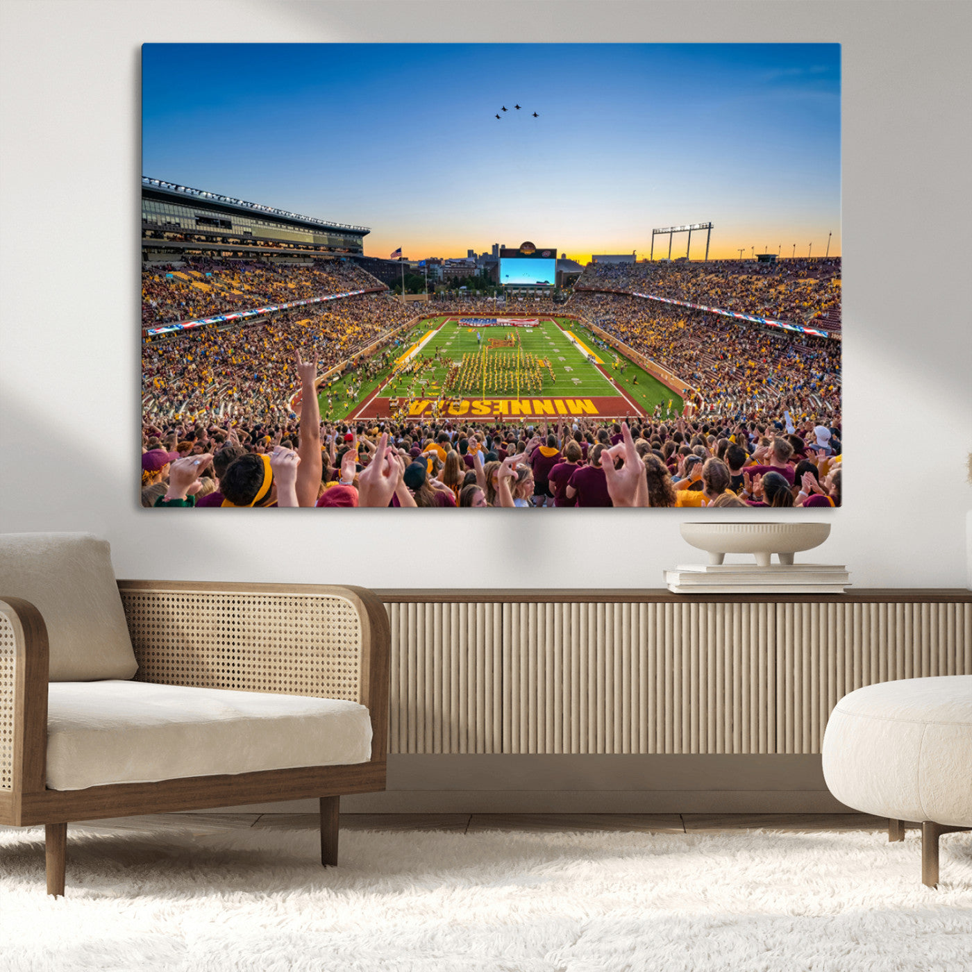 MGV-CV-36X24 - University of Minnesota Golden Gophers Art Print, Football Team Print - Minneapolis Huntington Bank