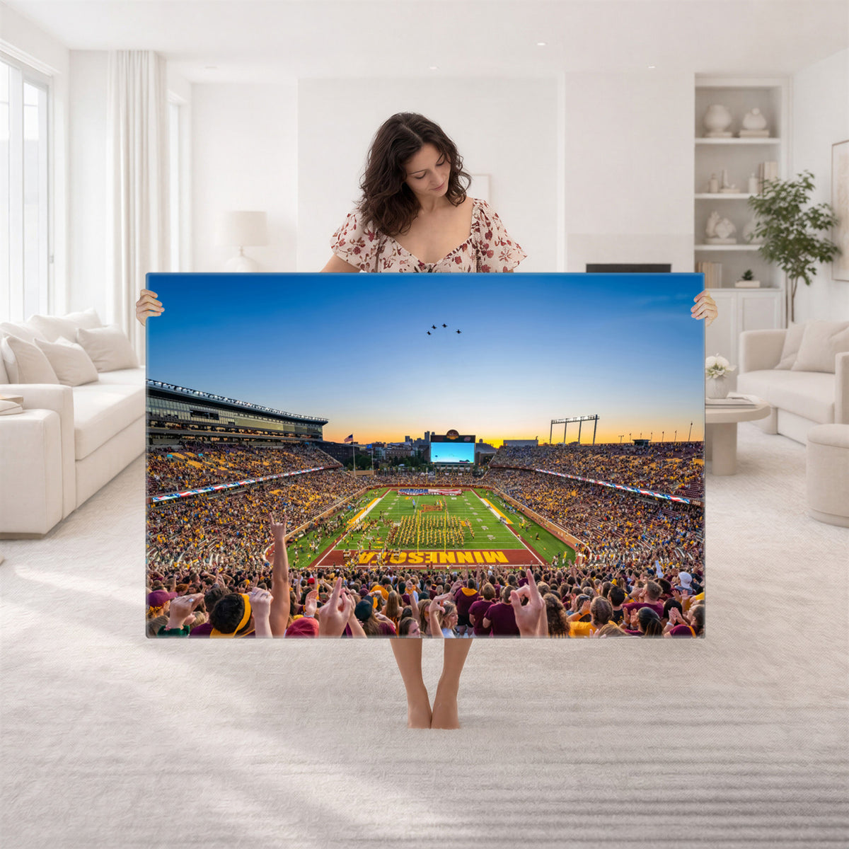 84421-MGV-CV-36X24 - University of Minnesota Golden Gophers Art Print, Football Team Print - Minneapolis Huntington Bank