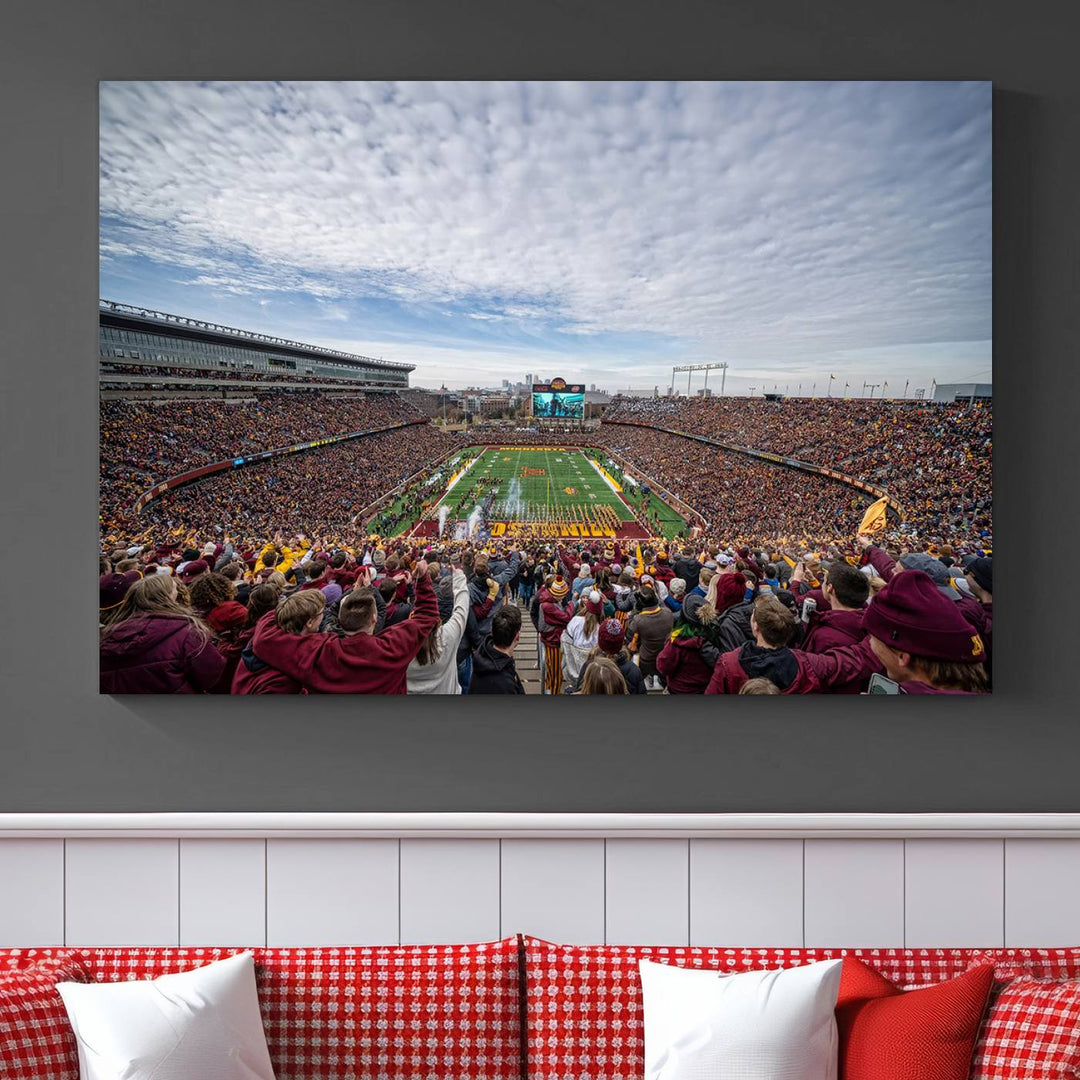 The University of Minnesotas Huntington Bank Stadium features vibrant wall art.