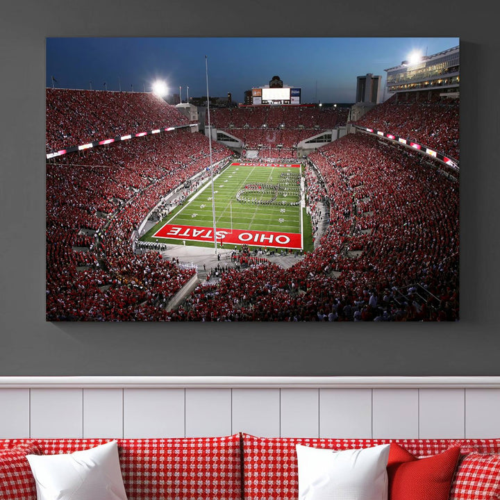 Ohio State University Buckeyes Football Team Print - Columbus Ohio Stadium Wall Art Canvas Print