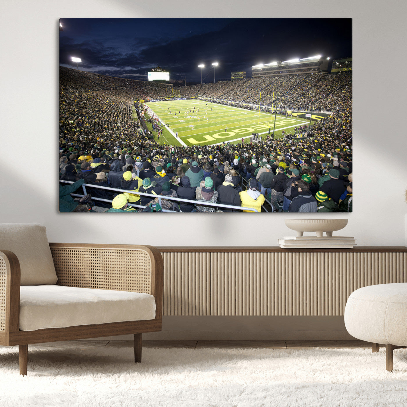 MGV-CV-36X24 - University of Oregon Ducks Football Team Print - Eugene Autzen Stadium Wall Art Canvas Print