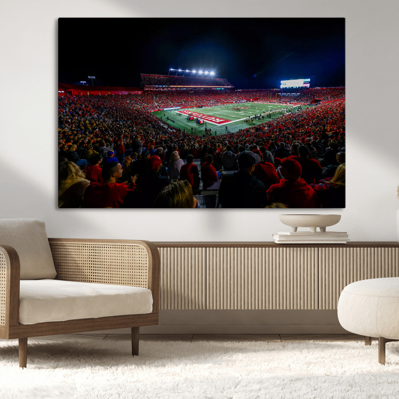 MGV-CV-36X24 - Rutgers Scarlet Knights Football Team Print - SHI Stadium, Piscataway Wall Art Canvas Print