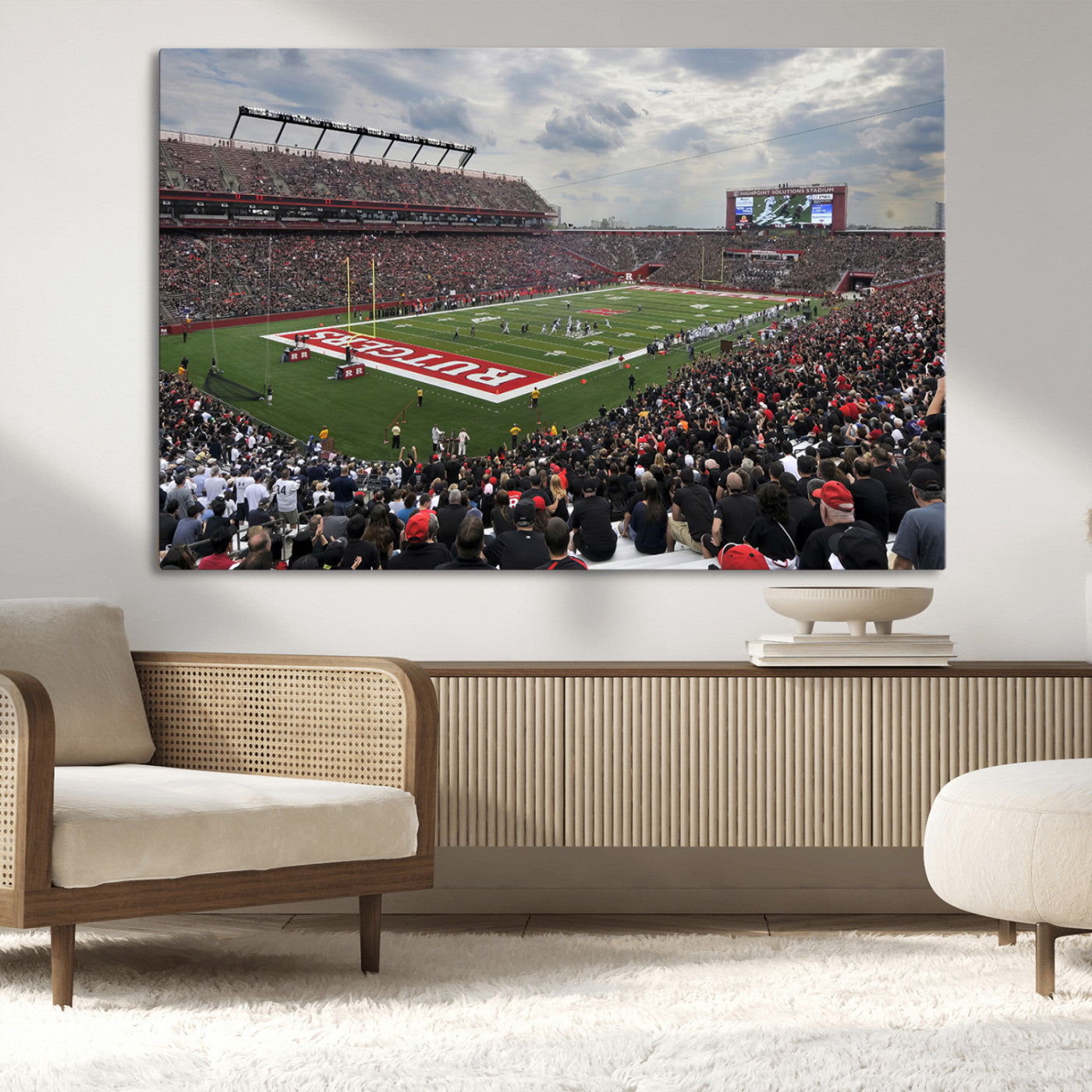 MGV-CV-36X24 - Rutgers Scarlet Knights Football Team Print - SHI Stadium, Piscataway Wall Art Canvas Print