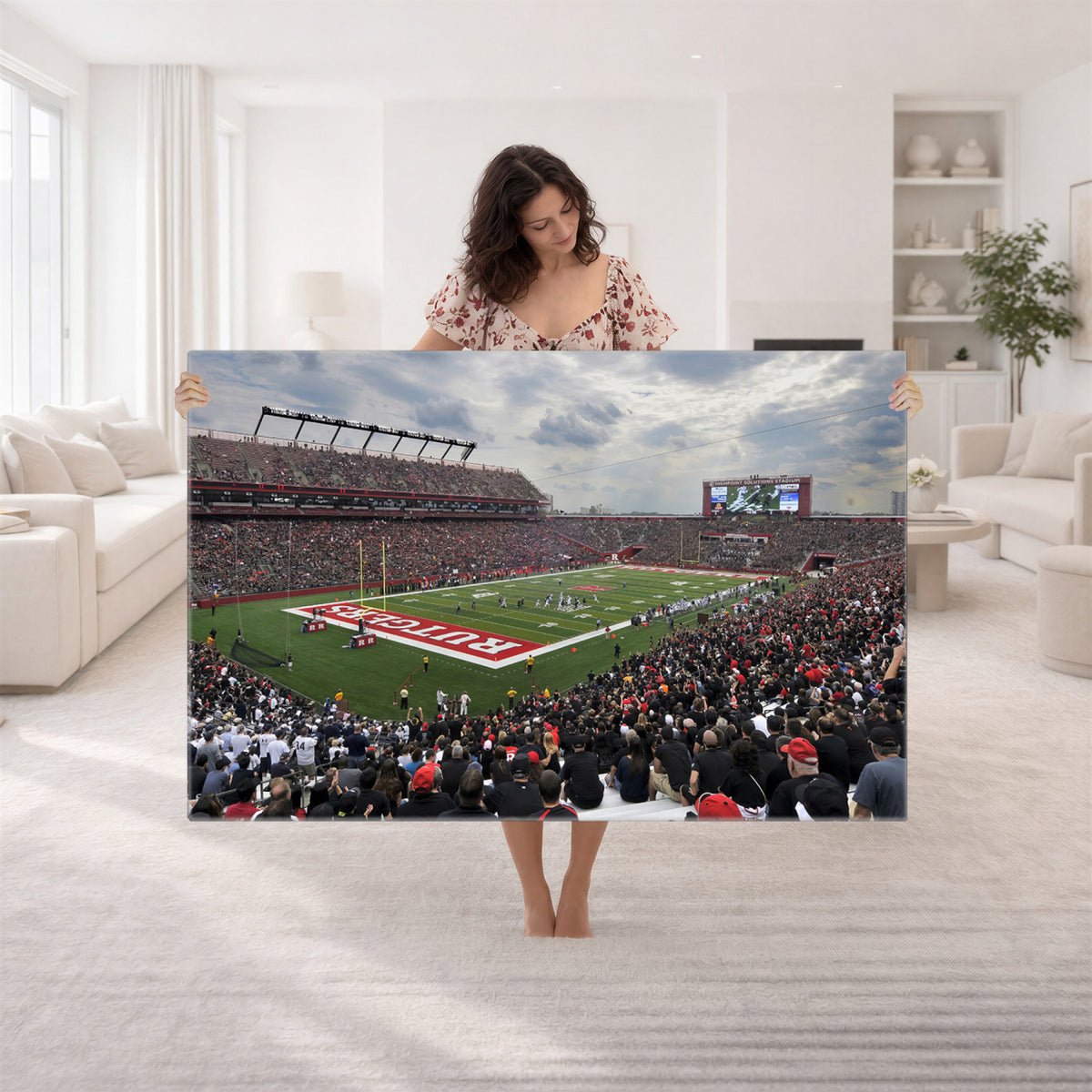 66777-MGV-CV-36X24 - Rutgers Scarlet Knights Football Team Print, SHI Stadium