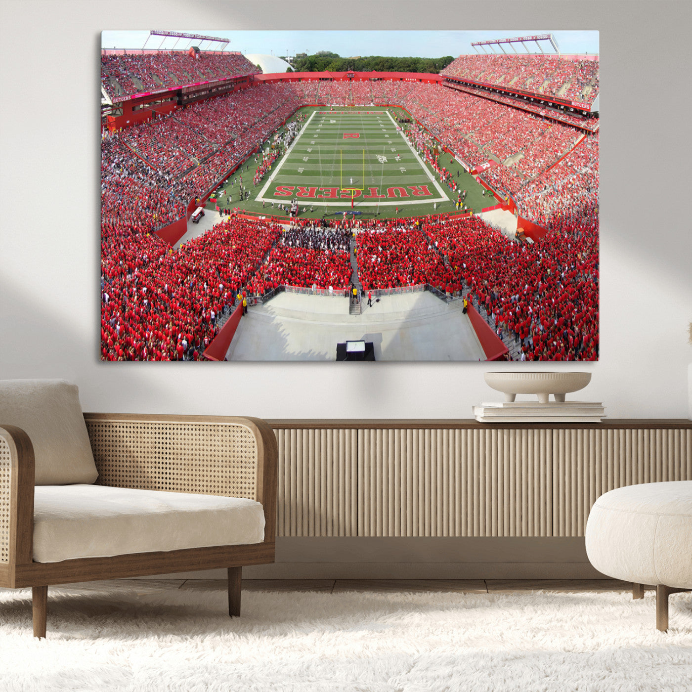 MGV-CV-36X24 - Rutgers Scarlet Knights Football Team Print - Piscataway SHI Stadium Wall Art Canvas Print