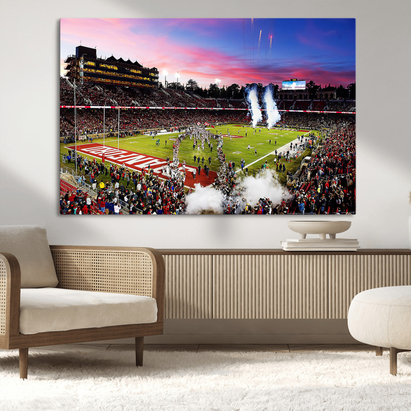 MGV-CV-36X24 - Stanford University Cardinal Football Team Print - Stanford Stadium Wall Art Canvas Print