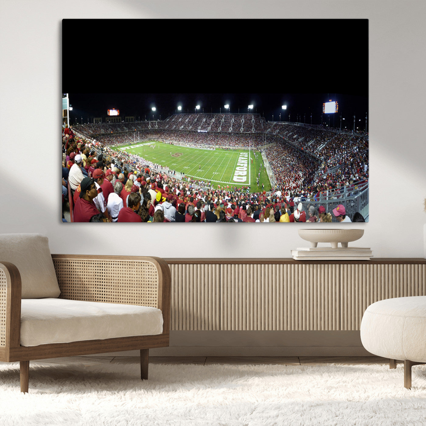 MGV-CV-36X24 - Stanford University Cardinal Football Team Print - Stanford Stadium Wall Art Canvas Print