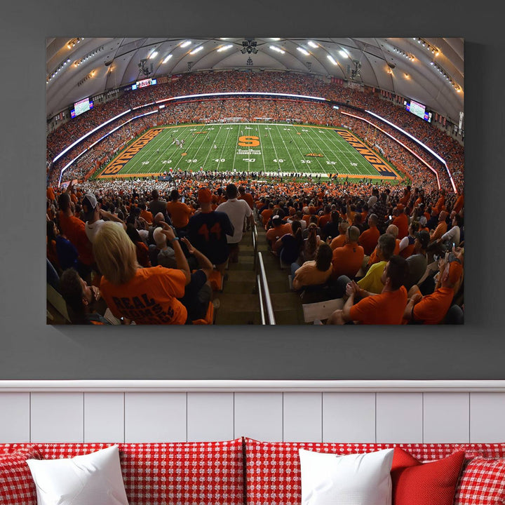 Syracuse University Orange Football Team Print - Syracuse JMA Wireless Dome Wall Art Canvas Print