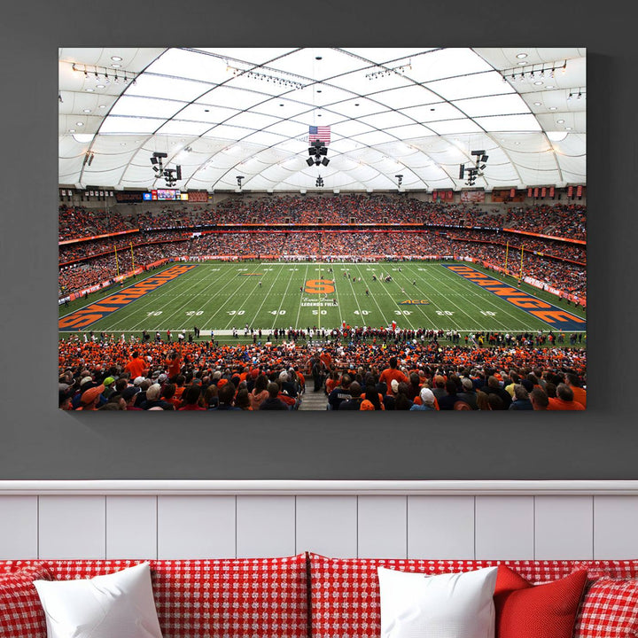 Syracuse University Orange Football Team Print - Syracuse JMA Wireless Dome Wall Art Canvas Print.