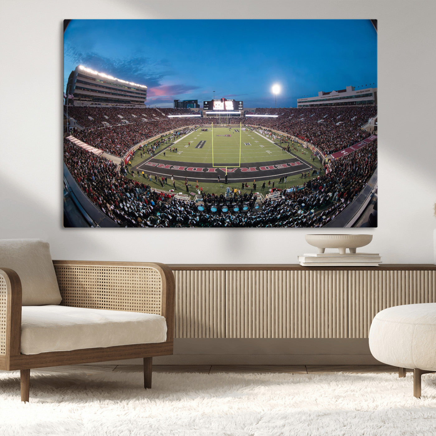 MGV-CV-36X24 - Texas Tech Red Raiders Canvas, Framed Football Team Print - Lubbock Jones AT&T Stadium Wall Art