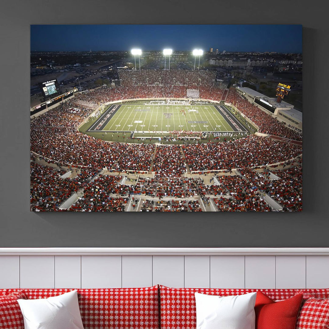 Texas Tech Red Raiders Football Team Print - Lubbock Jones AT&T Stadium Wall Art Canvas Print