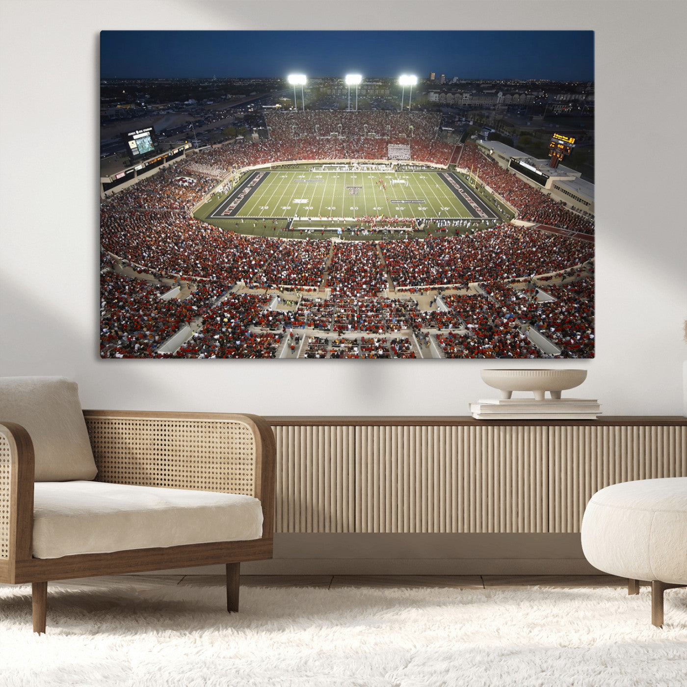 MGV-CV-36X24 - Texas Tech Red Raiders Football Team Print - Lubbock Jones AT&T Stadium Wall Art Canvas Print