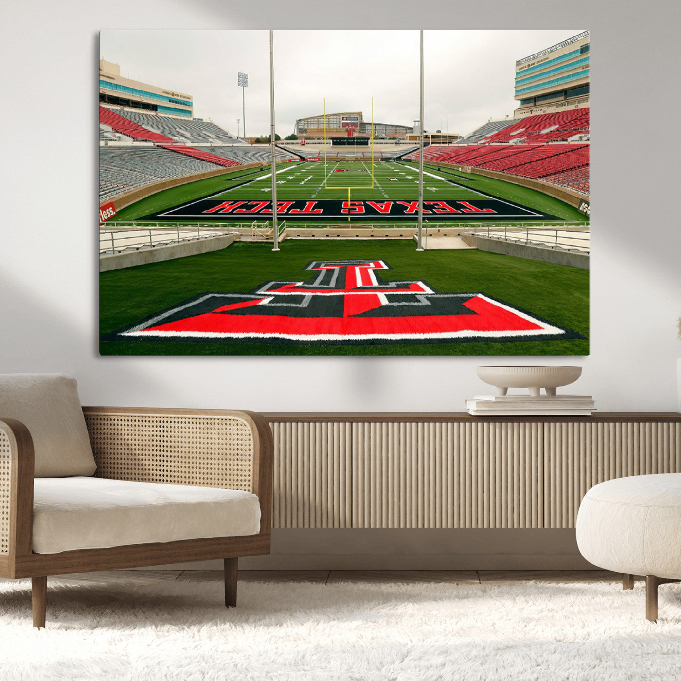 MGV-CV-36X24 - Texas Tech Red Raiders Football Team Print - Lubbock Jones AT&T Stadium Wall Art Canvas Print