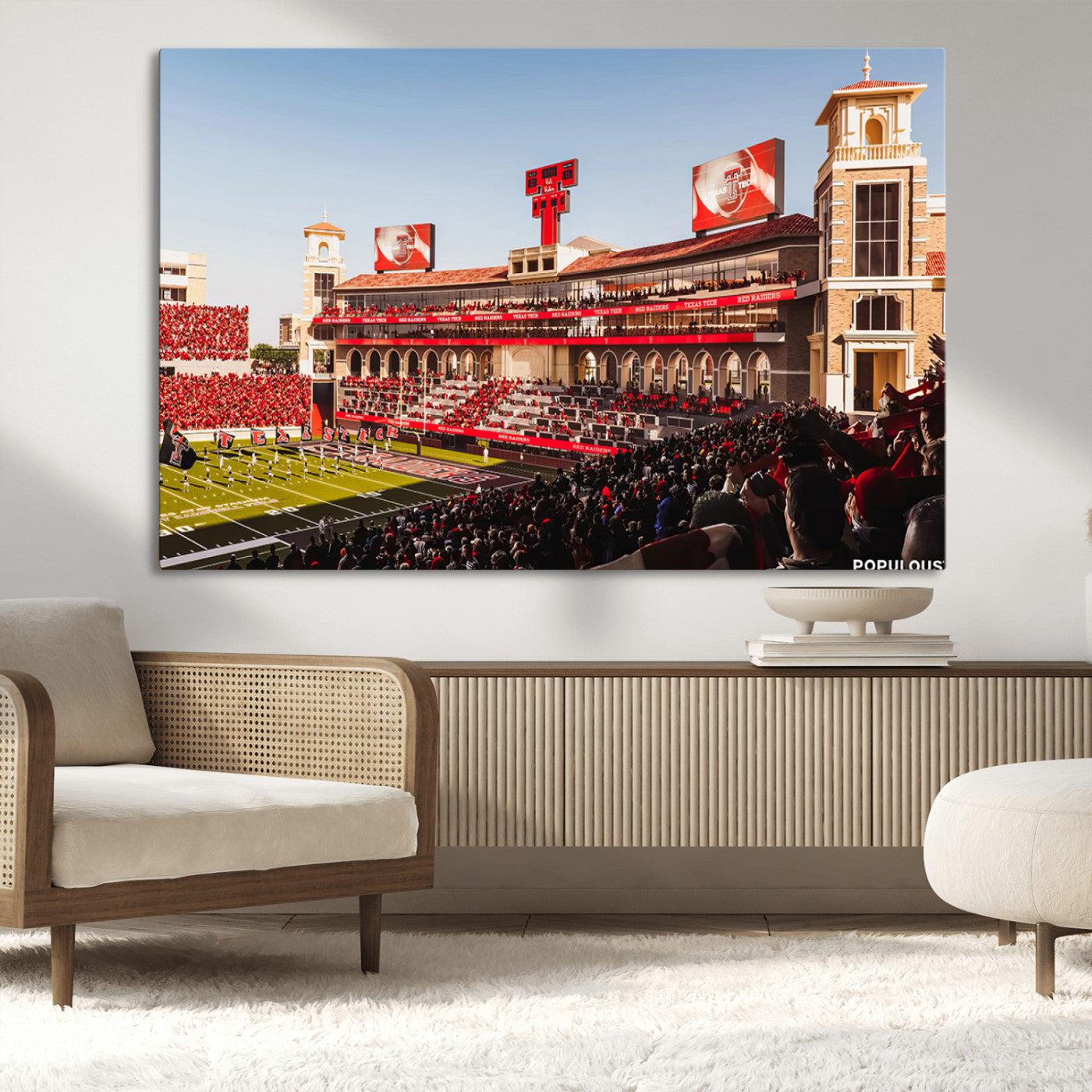MGV-CV-36X24 - Jones AT&T Stadium Texas Tech Red Raiders Wall Art | Large Att Stadium Canvas Print | College