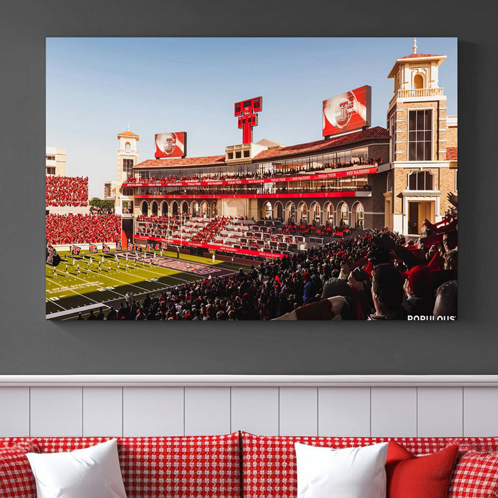 Texas Tech Red Raiders Football Team Print - Lubbock Jones AT&T Stadium Wall Art Canvas Print