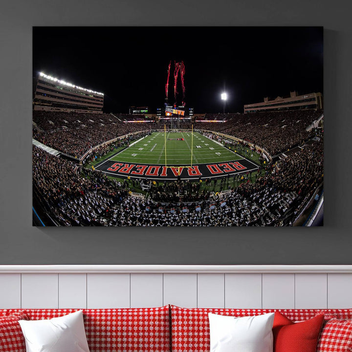 Texas Tech Red Raiders Football Team Print - Lubbock Jones AT&T Stadium Wall Art Canvas Print