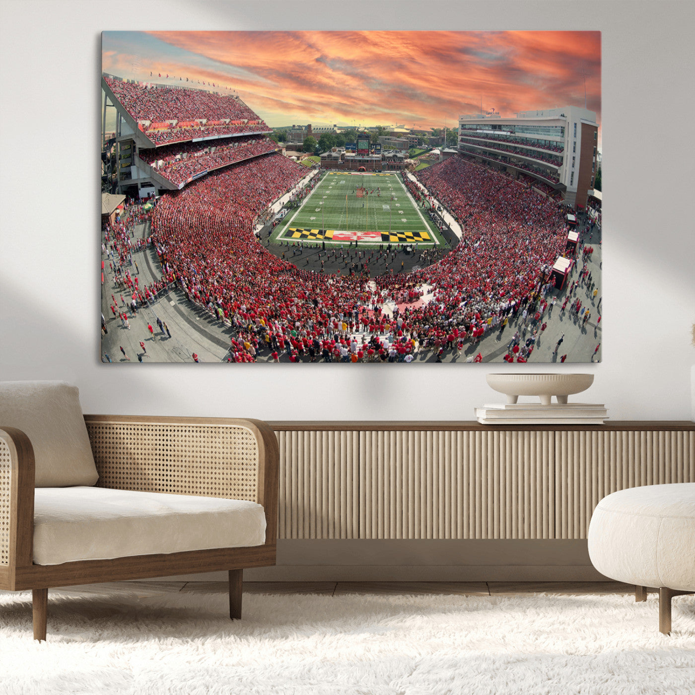 MGV-CV-36X24 - University of Maryland Terrapins Football Team Print - College Park SECU Stadium Wall Art Canvas