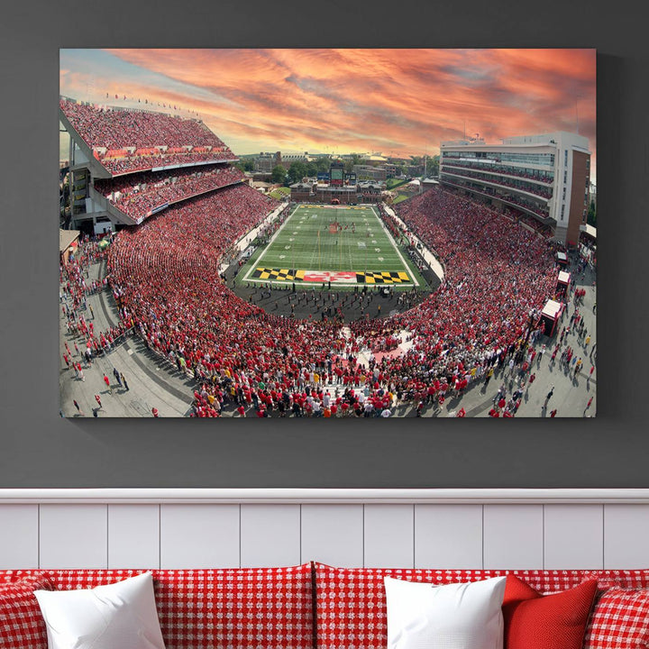 University of Maryland Terrapins Football Team Print - College Park SECU Stadium Wall Art Canvas Print