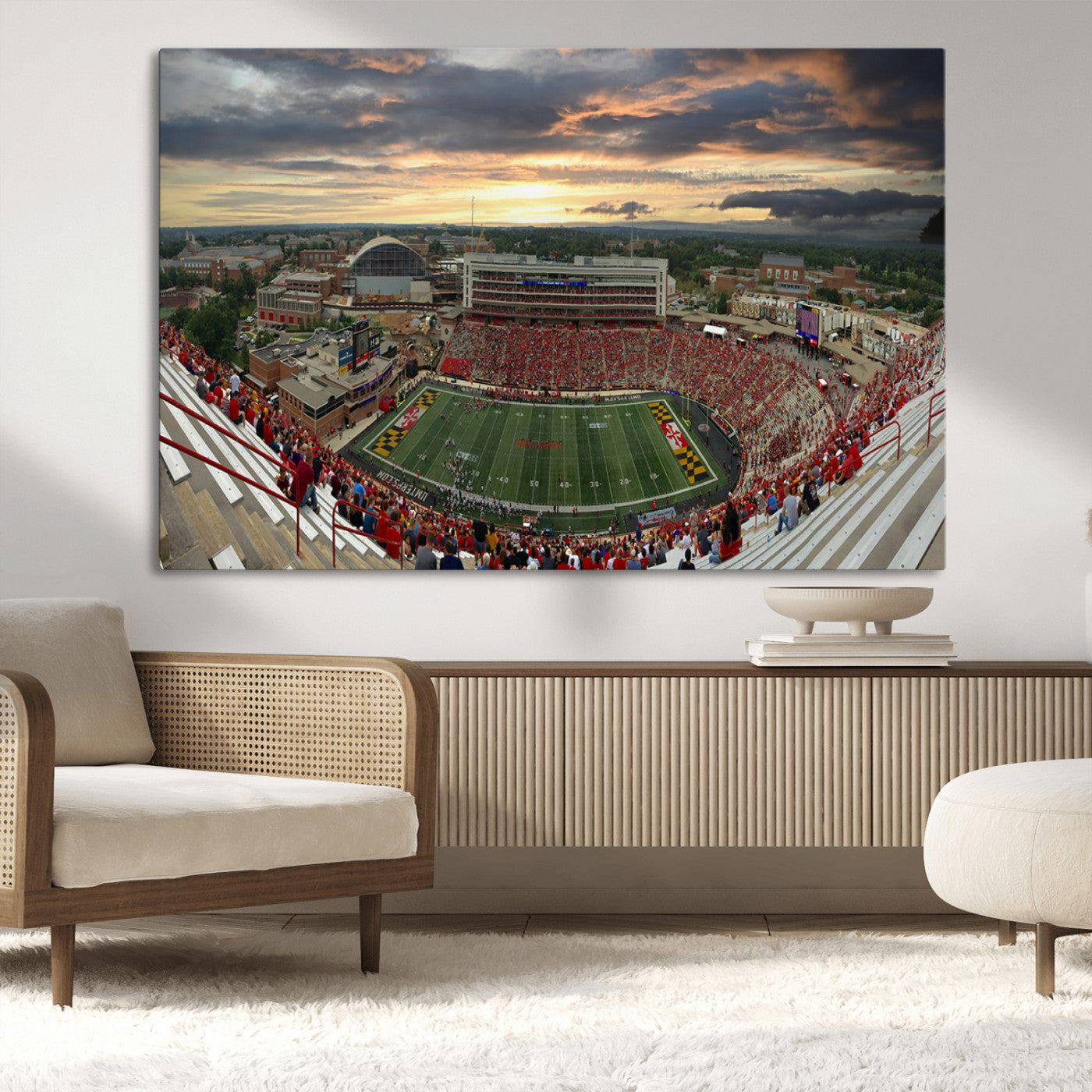 MGV-CV-36X24 - University of Maryland Terrapins Football Team Print - College Park SECU Stadium Wall Art Canvas