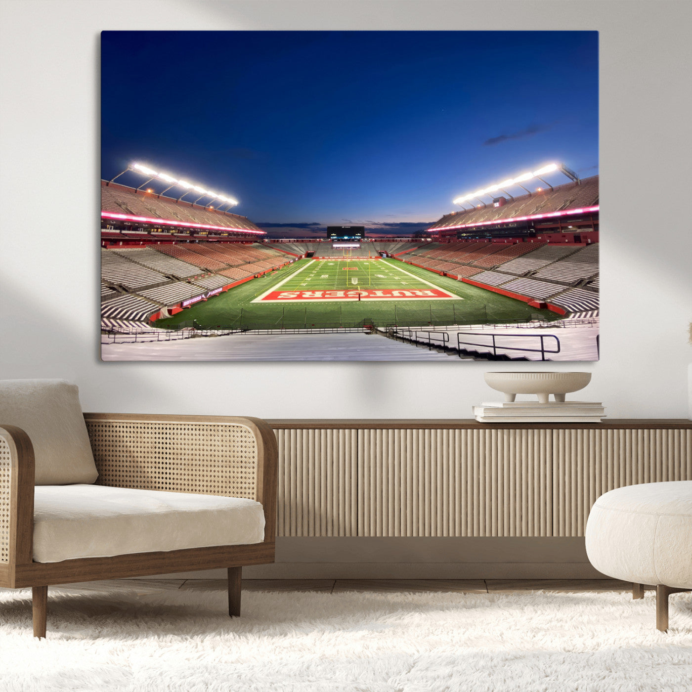 MGV-CV-36X24 - Rutgers Scarlet Knights Football Team Print - Piscataway SHI Stadium Wall Art Canvas Print