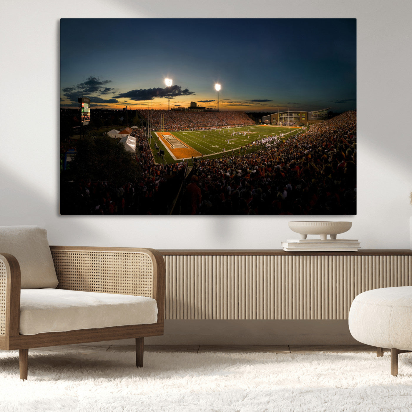 MGV-CV-36X24 - Ball State Cardinals Football Team Print - Muncie Scheumann Stadium Wall Art Canvas Print