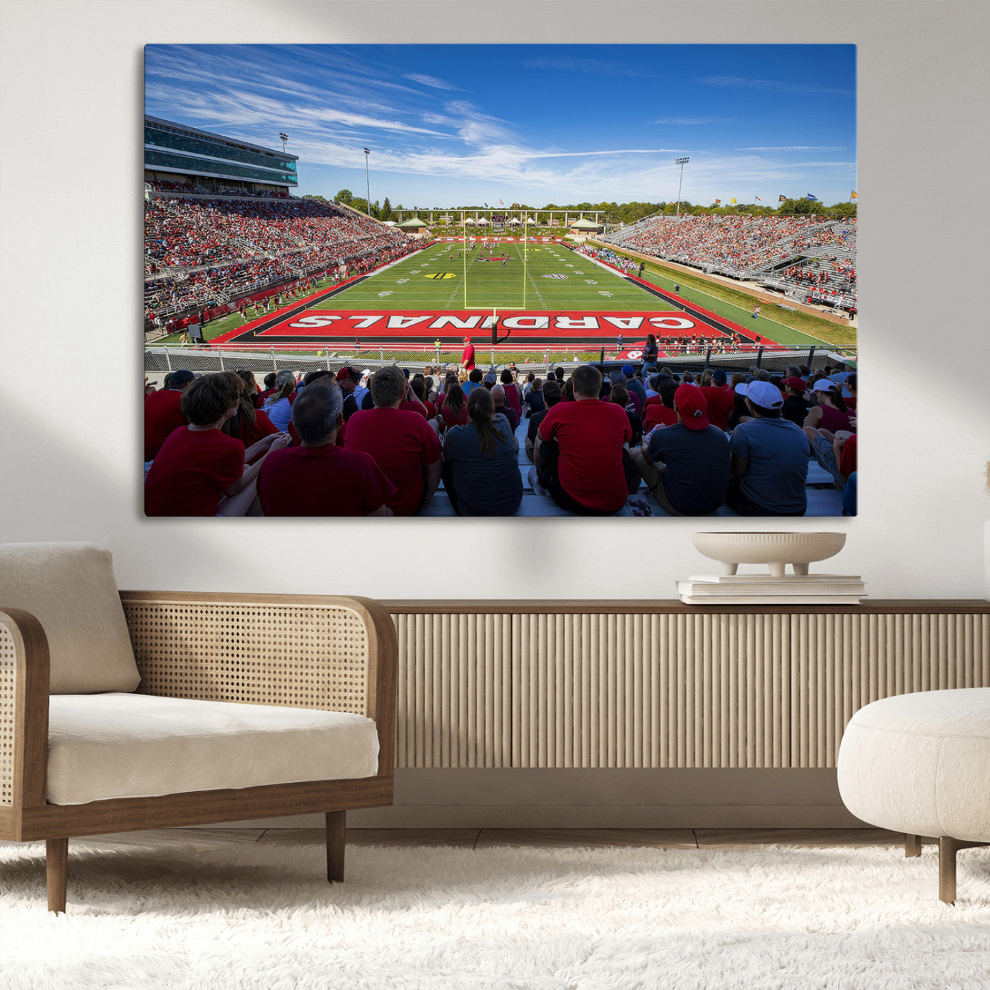 MGV-CV-36X24 - Ball State Cardinals Football Team Print - Muncie Scheumann Stadium Wall Art Canvas Print
