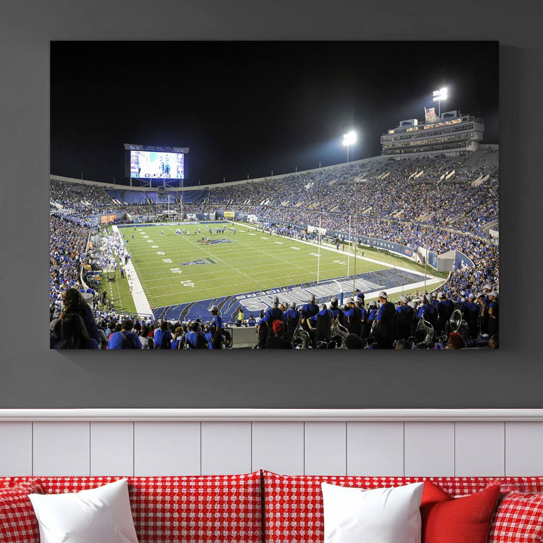 University of Memphis Tigers Football Team Print - Memphis Simmons Bank Liberty Stadium Wall Art Canvas Print