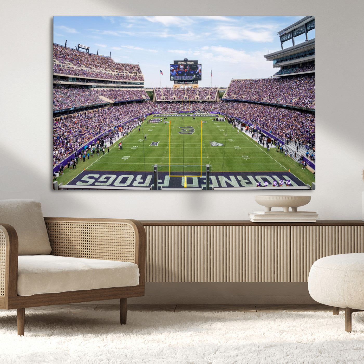 MGV-CV-36X24 - TCU Horned Frogs Football Team Print - Fort Worth Amon G. Carter Stadium Wall Art Canvas Print