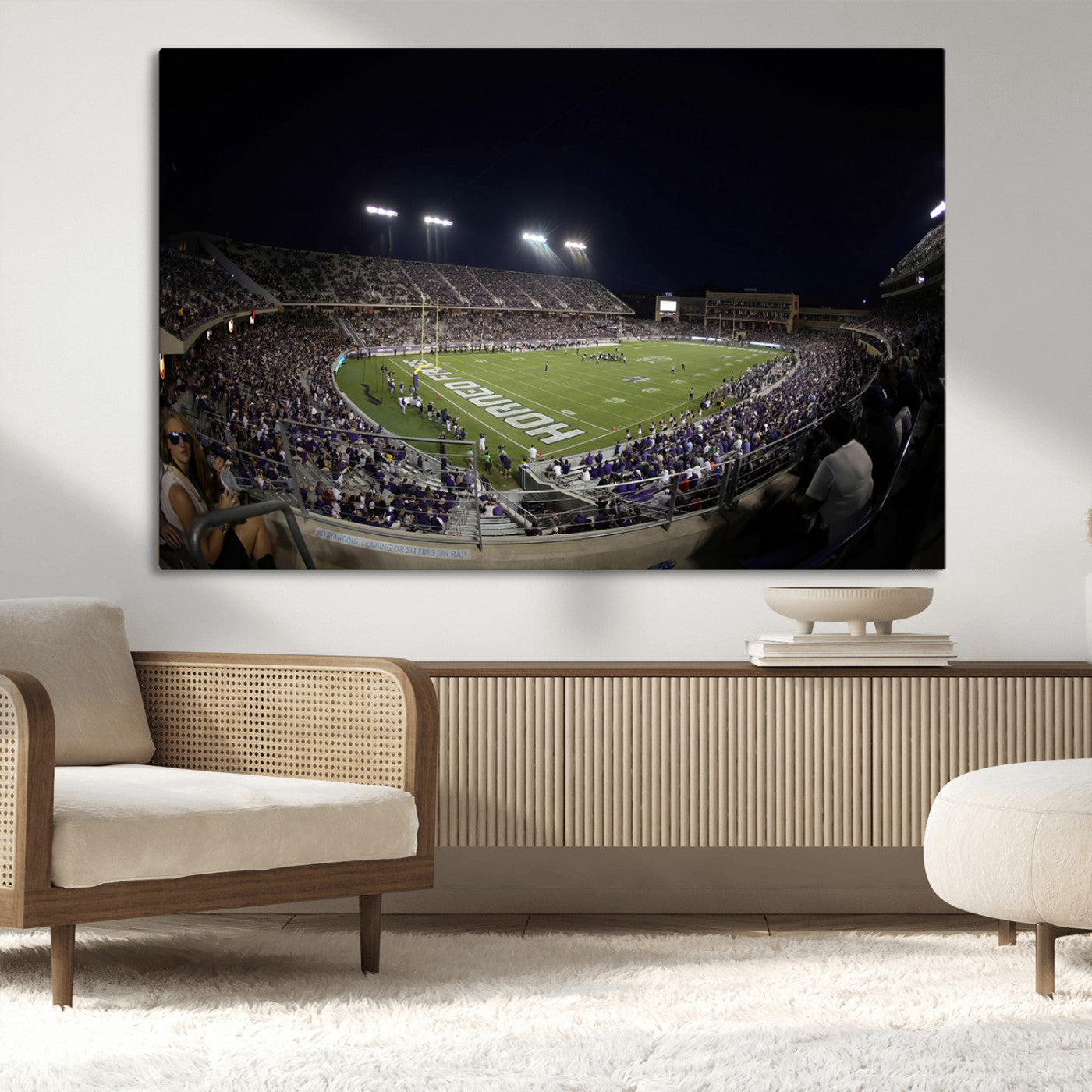 MGV-CV-36X24 - TCU Horned Frogs Football Team Print - Fort Worth Amon G. Carter Stadium Wall Art Canvas Print.