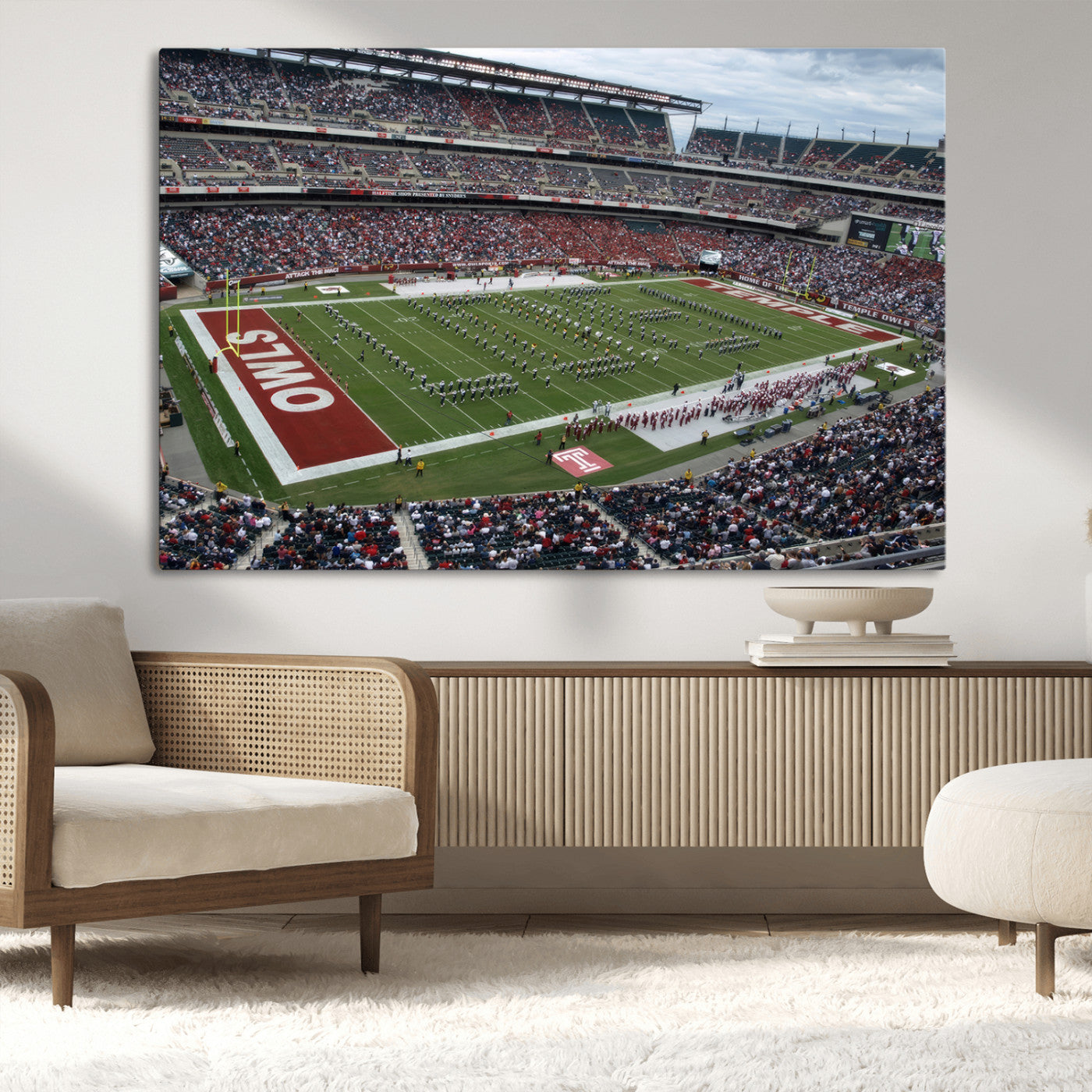 MGV-CV-36X24 - The Temple University Owls Athletics Team Print - Philadelphia Lincoln Financial Field Stadium Wall
