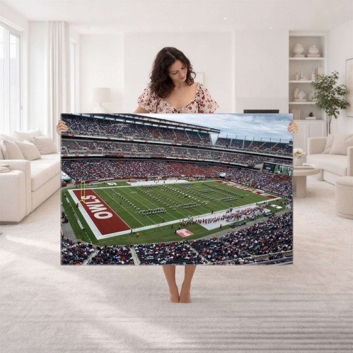 15310-PAN-FL-20X10 - The Temple University Owls Athletics Team Print - Philadelphia Lincoln Financial Field Stadium Wall